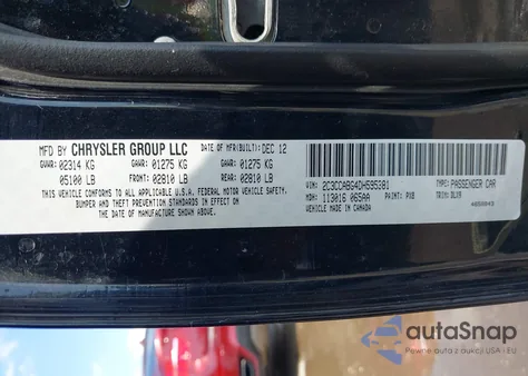 2013 Chrysler 300 300S z USA, uszkodzony, nr VIN 2C3CCABG4DH595381